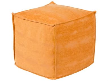 Surya Copacetic 18" Saffron Orange Fabric Upholstered Ottoman SYCOPF003