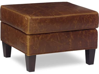 Temple Brock 25" Leather Upholstered Ottoman TMF15803