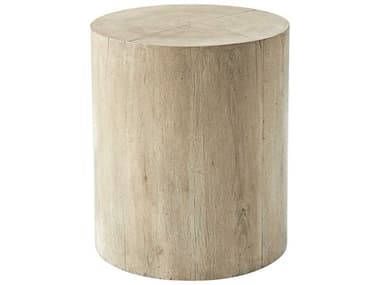 Theodore Alexander 20th Century European 20" Round Wood Reclaimed Oak Veneer End Table TAL5005939