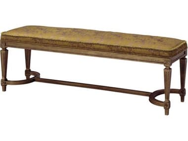 Theodore Alexander 52" Brown Fabric Upholstered Accent Bench TAL9921C