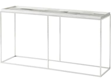 Theodore Alexander Biscayne 65" Rectangular Faux Horn Polished Stainless Steel Console Table TAL5329015