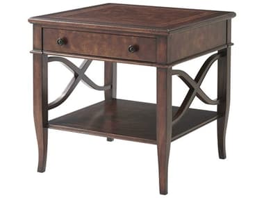 Theodore Alexander Brooksby 25" Square Wood Mahogany Cerejeira Veneer End Table TAL5005731