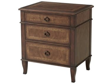 Theodore Alexander Brooksby 26" Wide 3-Drawers Brown Mahogany Wood Nightstand TAL6005504
