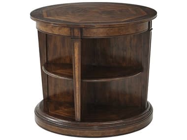 Theodore Alexander Brunello 32" Round Mahogany Parawood Acacia End Table TAL5000576