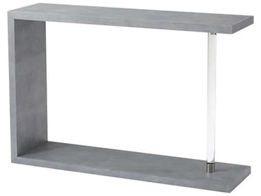 Theodore Alexander Modern Classic 48" Rectangular Faux Leather Moon Blue Shagreen Glass Console Table TAL5334005