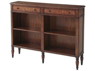 Theodore Alexander Classic Yet Casual 47&quot; Hickory Veneer Leather Bookcase TAL5305165BD
