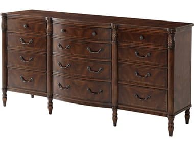Theodore Alexander Essential Middleton 72" Wide 12-Drawers Brown Mahogany Wood Dresser TAL6005495