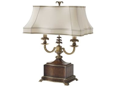 Theodore Alexander Pollard Burl Veneer Brass Brown Buffet Lamp TAL2021712