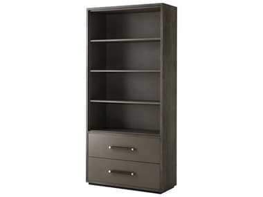 Theodore Alexander Anise Lati with Eclipse Grey Leather & Brushed Stainless Steel Bookcase TALTAS61002C077