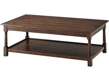 Theodore Alexander Victory Oak 54" Rectangular Wood Mahogany Reclaimed Veneer Coffee Table TALAL51044