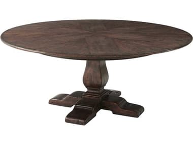 Theodore Alexander Victory Oak 72" Round Wood Veneer Mahogany Dining Table TALAL54038