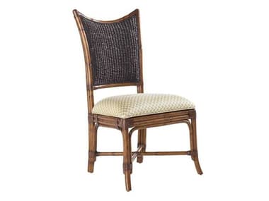 Tommy Bahama Island Estate Mangrove Solid Wood Brown Fabric Upholstered Side Dining Chair TO01053188001