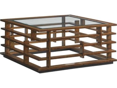 Tommy Bahama Island Fusion Nobu 42" Square Glass Cocktail Table TO556943