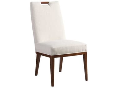 Tommy Bahama Island Fusion Coles Bay Solid Wood White Fabric Upholstered Side Dining Chair TO55688402