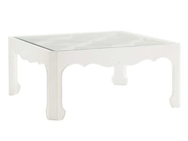 Tommy Bahama Ivory Key Cassava 42 Square Cocktail Table With Glass Insert TO010543947