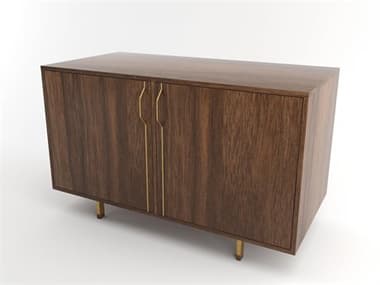 Tronk Design Chapman Storage Collection 47'' Walnut Wood Brassy Gold Sideboard TROCHP2U2DOWALGD