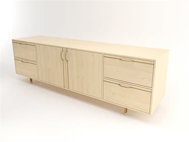 Tronk Design Chapman Storage Collection 94'' Maple Wood Brassy Gold Credenza Sideboard TROCHP4U2DW2DOMPLGD