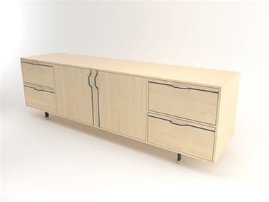 Tronk Design Chapman Storage Collection 94'' Maple Wood Navy Credenza Sideboard TROCHP4U2DW2DOMPLNV