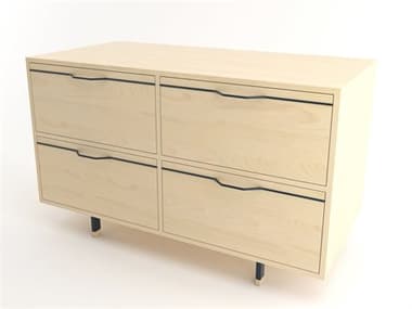 Tronk Design Chapman Small Storage 47" Wide 4-Drawers Blue Maple Wood Double Dresser TROCHP2U2DWMPLNV