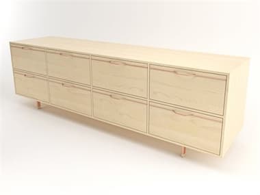 Tronk Design Chapman Storage Long 94" Wide 8-Drawers Beige Maple Wood Double Dresser TROCHP4U4DWMPLCP
