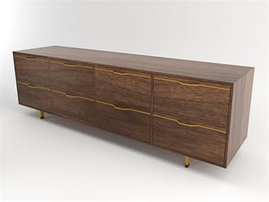 Tronk Design Chapman Storage Long 94" Wide 8-Drawers Brown Walnut Wood Double Dresser TROCHP4U4DWWALMU