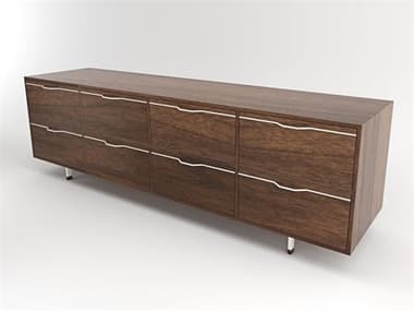 Tronk Design Chapman Storage Long 94" Wide 8-Drawers Brown Walnut Wood Double Dresser TROCHP4U4DWWALWH