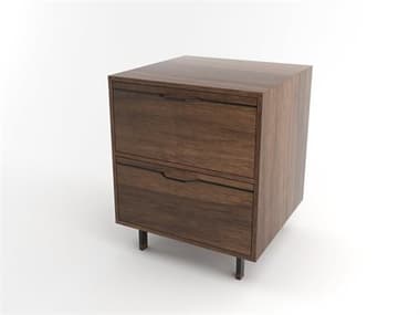 Tronk Design Chapman Storage Collection 24" Wide 2-Drawers Brown Walnut Wood Nightstand TROCHP1U1DWWALBL