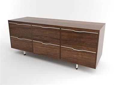 Tronk Design Chapman Storage 70" Wide 6-Drawers Brown Walnut Wood Dresser TROCHP3U3DWWALWH