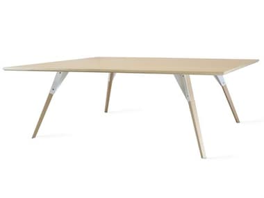 Tronk Design Clarke Collection 54" Rectangular Wood White Coffee Table TROCLKCOFMPLLGRECWH