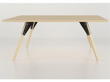 Tronk Design Clarke Collection 40" Square Wood Black Coffee Table TROCLKCOFMPLSMSQBL