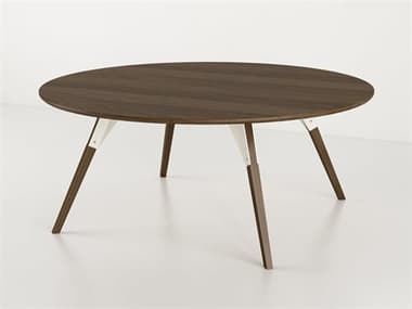 Tronk Design Clarke Collection 46" Round Wood White Coffee Table TROCLKCOFWALLGCIRWH
