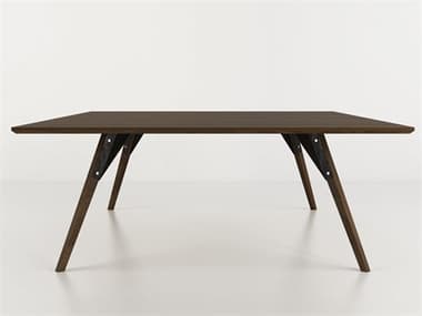 Tronk Design Clarke Collection 46" Square Wood Black Coffee Table TROCLKCOFWALLGSQBL