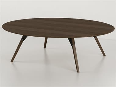 Tronk Design Clarke Collection 46" Oval Wood Black Coffee Table TROCLKCOFWALSMOVLBL