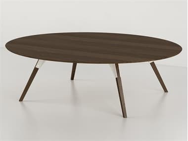 Tronk Design Clarke Collection 46" Oval Wood White Coffee Table TROCLKCOFWALSMOVLWH