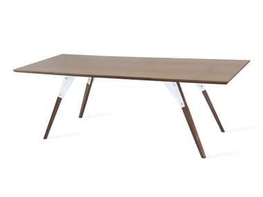 Tronk Design Clarke Collection 54" Rectangular Wood White Coffee Table TROCLKCOFWALXSMRECWH
