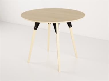 Tronk Design Clarke Collection 40" Round Wood Black Dining Table TROCLKDINMPLSMCIRBL