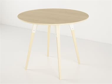Tronk Design Clarke Collection 40" Round Wood White Dining Table TROCLKDINMPLSMCIRWH