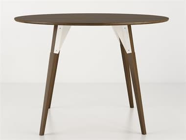 Tronk Design Clarke Collection 46" Round Wood White Dining Table TROCLKDINWALLGCIRWH