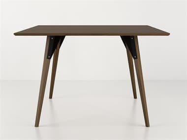 Tronk Design Clarke Collection 46" Square Wood Black Dining Table TROCLKDINWALLGSQBL