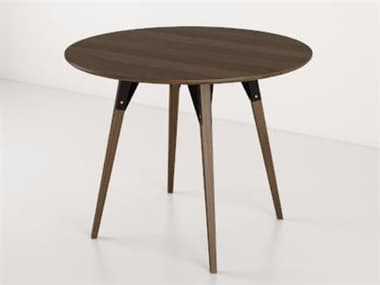 Tronk Design Clarke Collection 40" Round Wood Black Dining Table TROCLKDINWALSMCIRBL