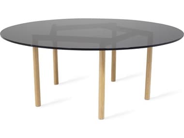 Tronk Design Gallagher Smoked / Oak 42'' Wide Round Coffee Table TROGALCOFOAKSMK