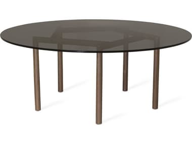 Tronk Design Gallagher Smoked / Walnut 42'' Wide Round Coffee Table TROGALCOFWALSMK