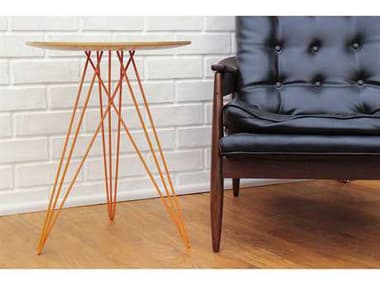 Tronk Design Hudson Round End Table TROHUDMPLINLOR