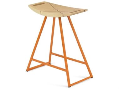 Tronk Design Robert Maple / Orange Dining Stool TROROBMPLTBLINLOR