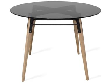 Tronk Design Ross Black / Maple 42'' Wide Round Dining Table TROROSDINMPLBLSMK