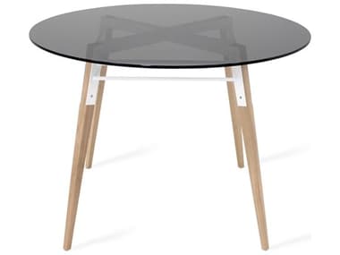 Tronk Design Ross White / Maple 42'' Wide Round Dining Table TROROSDINMPLWHSMK