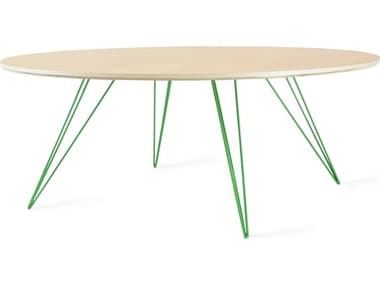 Tronk Design Williams 46" Round Wood Maple Green Coffee Table TROWILCOFMPLLGCIRGN
