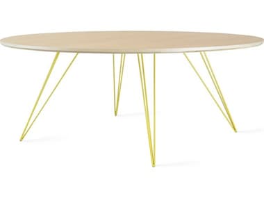 Tronk Design Williams Maple / Yellow 46'' Wide Round Coffee Table TROWILCOFMPLLGCIRYL