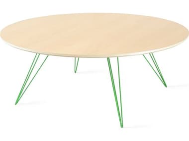 Tronk Design Williams 54" Oval Wood Maple Green Coffee Table TROWILCOFMPLLGOVLGN