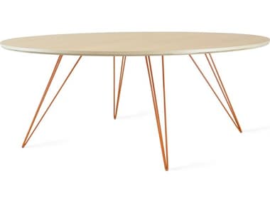 Tronk Design Williams 54" Oval Wood Maple Orange Coffee Table TROWILCOFMPLLGOVLOR